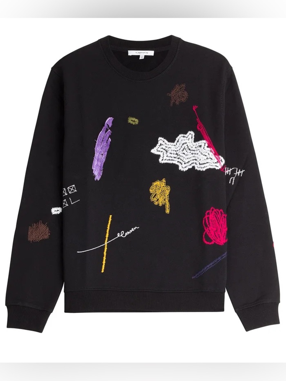 Carven Multicolor Embroidered Accent Sweatshirt